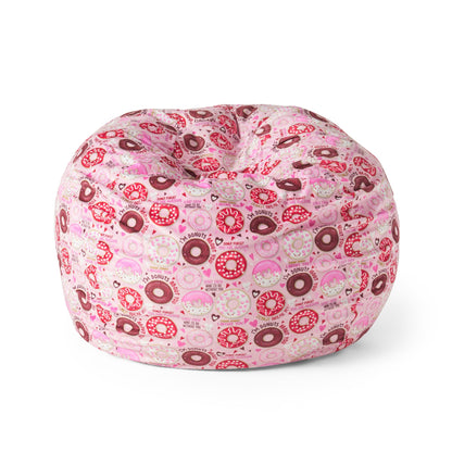 Puff-Puff 3 foot Rounded Bean Bag, Pink Donut Print image 1