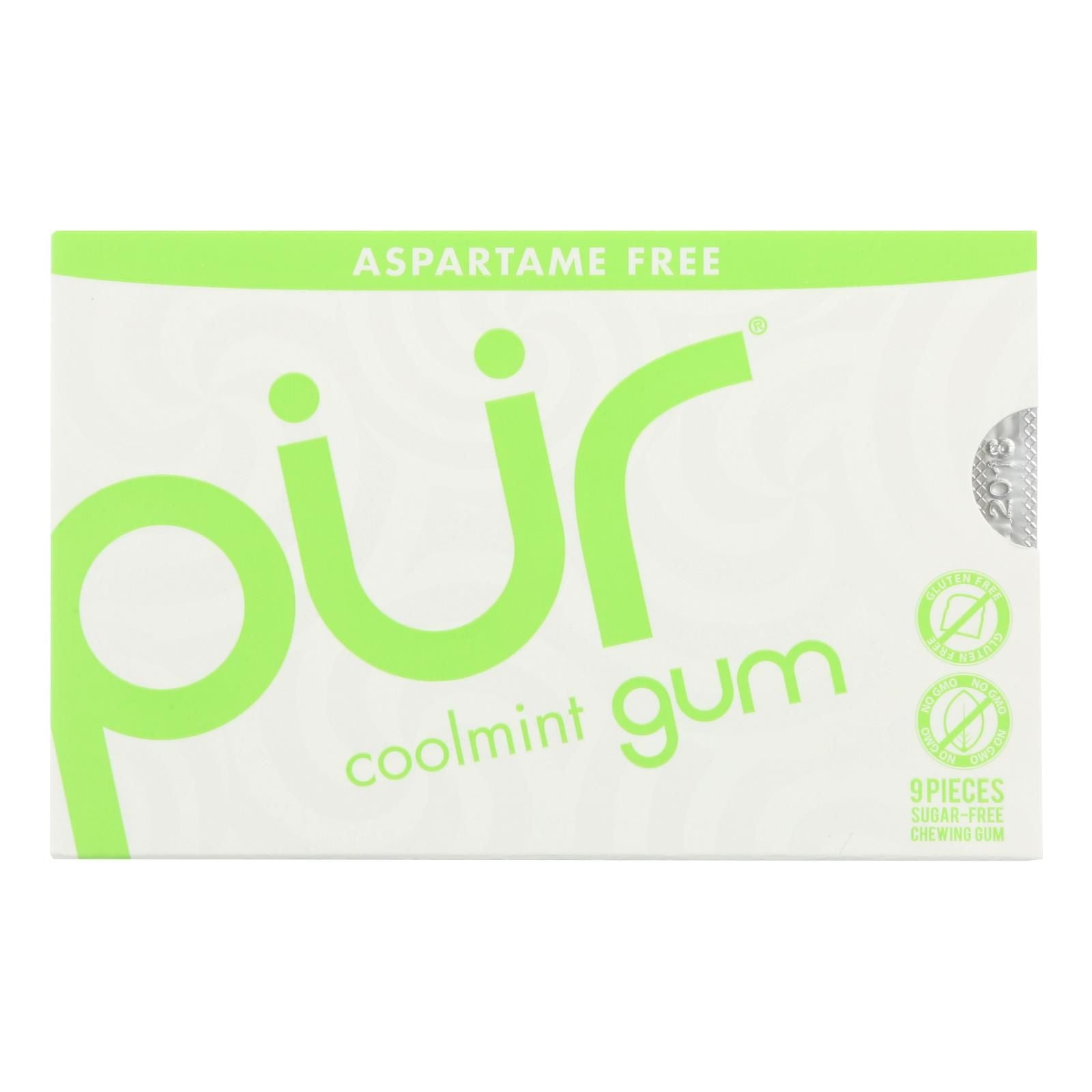 Pur Gum - Coolmint - Aspartame Free - 9 Pieces - 12.6 G - Case Of 12 image 1