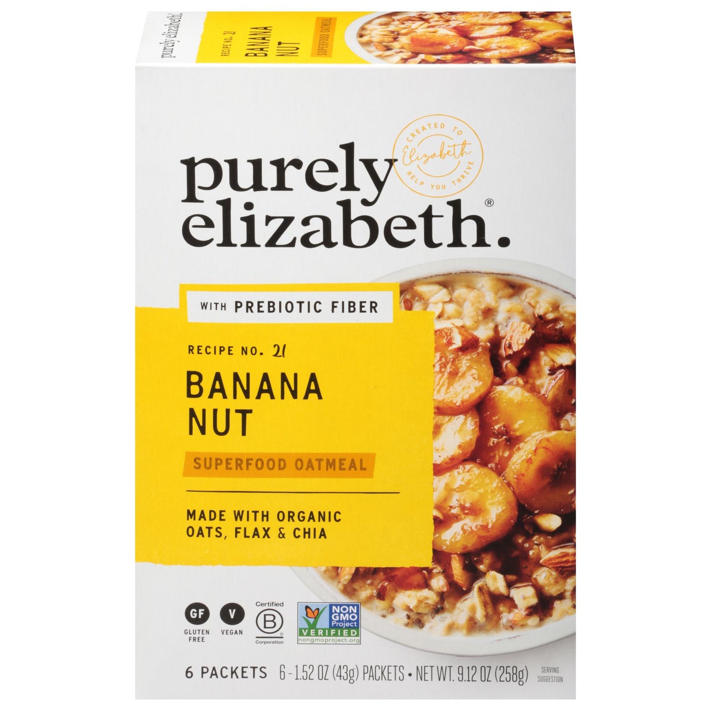 Purely Elizabeth - Sugar Free Oatmeal Banana Nut - Case Of 6-9.12 Oz image 1