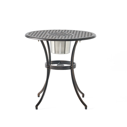 CAMDEN 3PC CAST BISTRO SET W ICE BUCKET image 6
