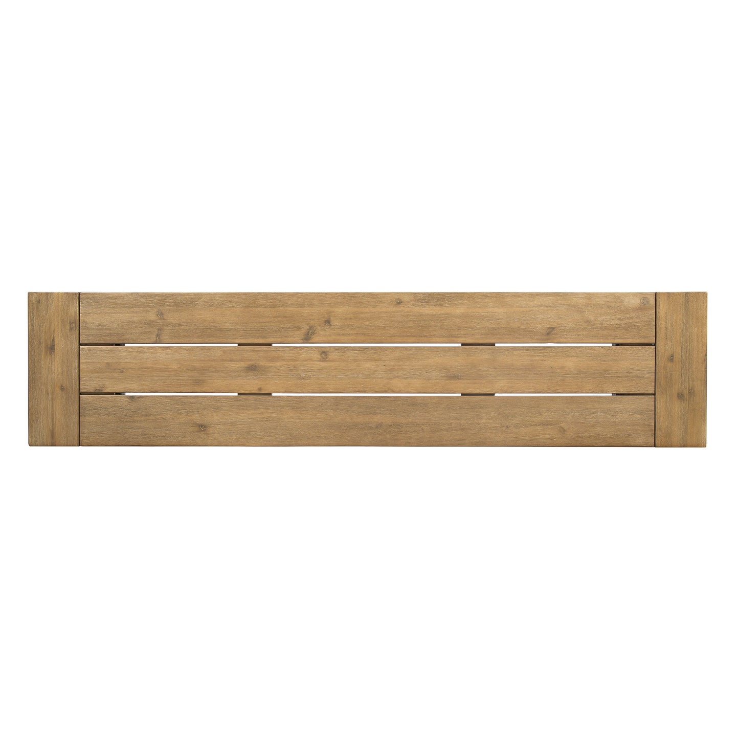 Outdoor Bench with Slat Panel Design and Acacia Wood Frame, Natural and Grey image 7