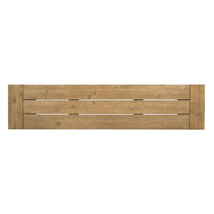 Outdoor Bench with Slat Panel Design and Acacia Wood Frame, Natural and Grey image 7