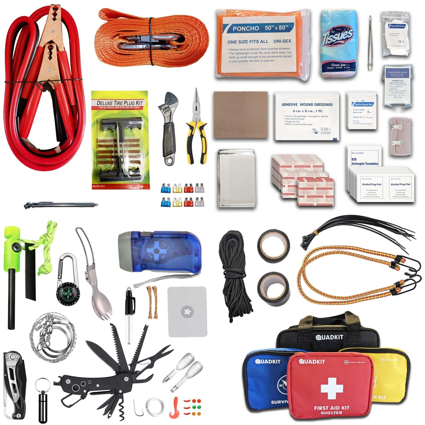 QUADKIT ATV Emergency Kit (106 Essential Items) for ATV;  UTV;  SxS;  4 Wheelers;  Quads;  Side by Sides;  4x4s;  Off-Ro image 1
