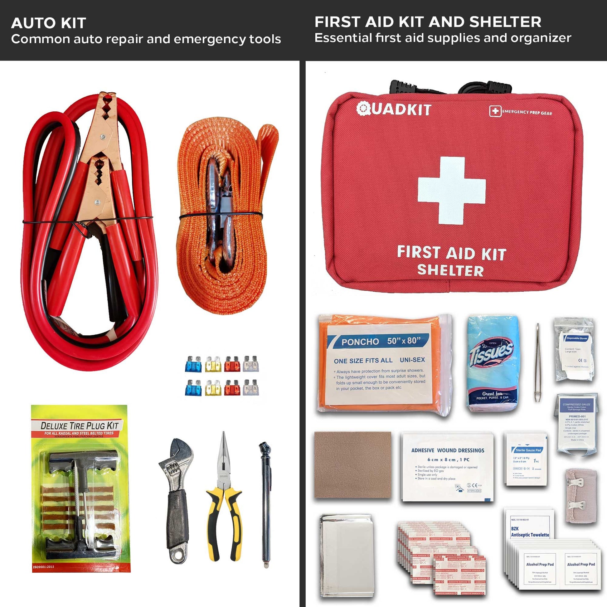 QUADKIT ATV Emergency Kit (106 Essential Items) for ATV;  UTV;  SxS;  4 Wheelers;  Quads;  Side by Sides;  4x4s;  Off-Ro image 3