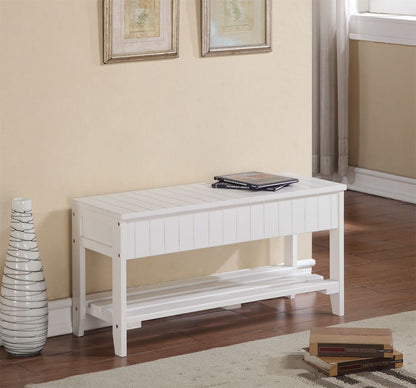 Quality Solid Wood Shoe Bench with Storage, White image 3