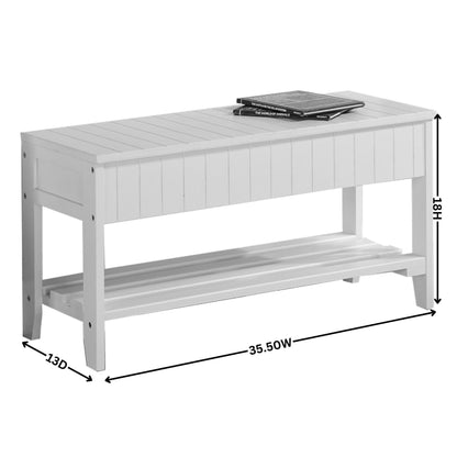 Quality Solid Wood Shoe Bench with Storage, White image 6