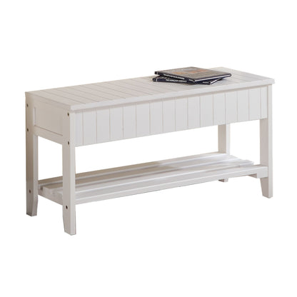 Quality Solid Wood Shoe Bench with Storage, White image 4