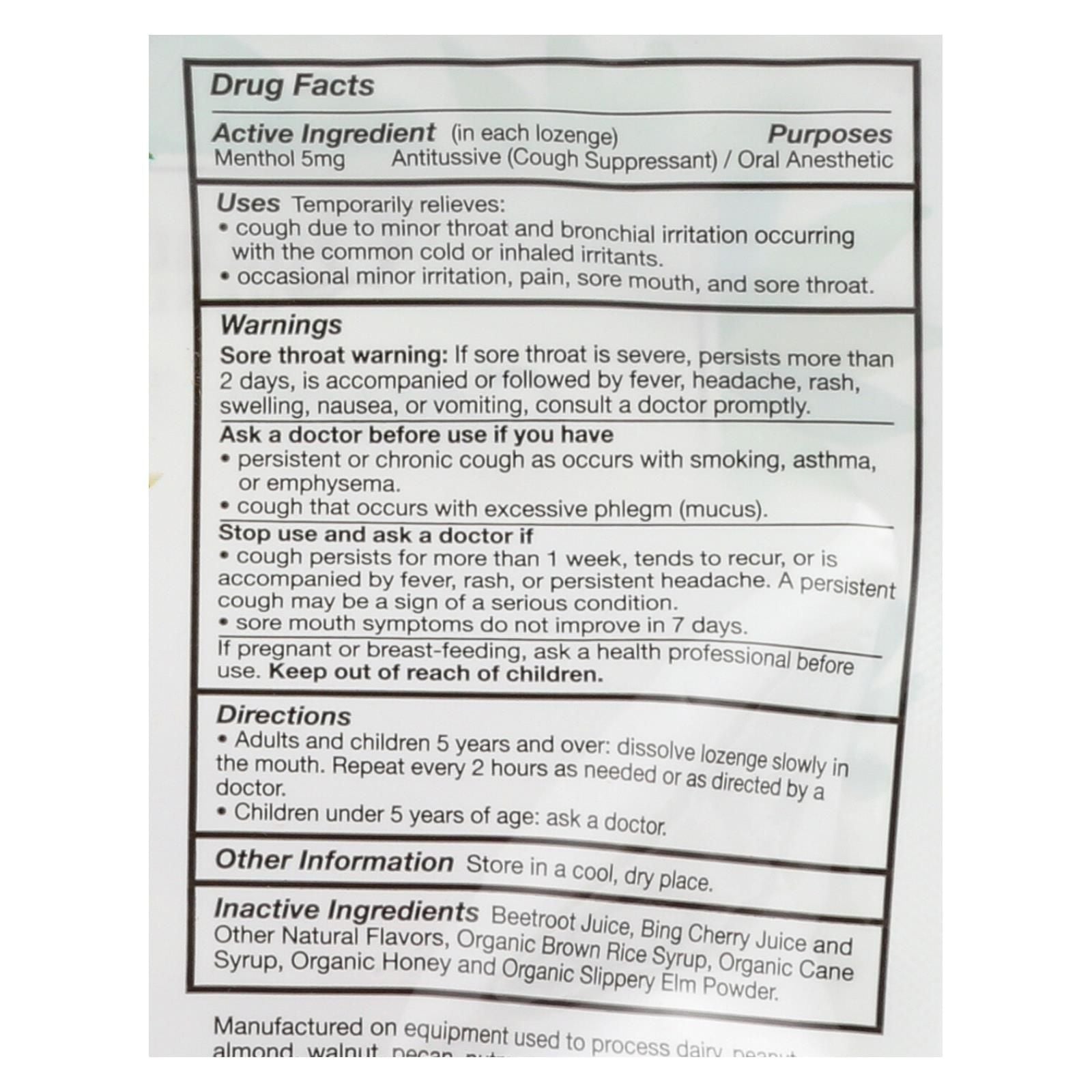 Quantum Research Organic Cough Relief Lozenges - Bing Cherry - 18 Count image 2