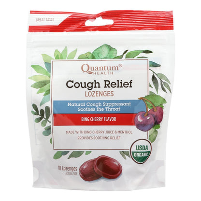 Quantum Research Organic Cough Relief Lozenges - Bing Cherry - 18 Count image 1