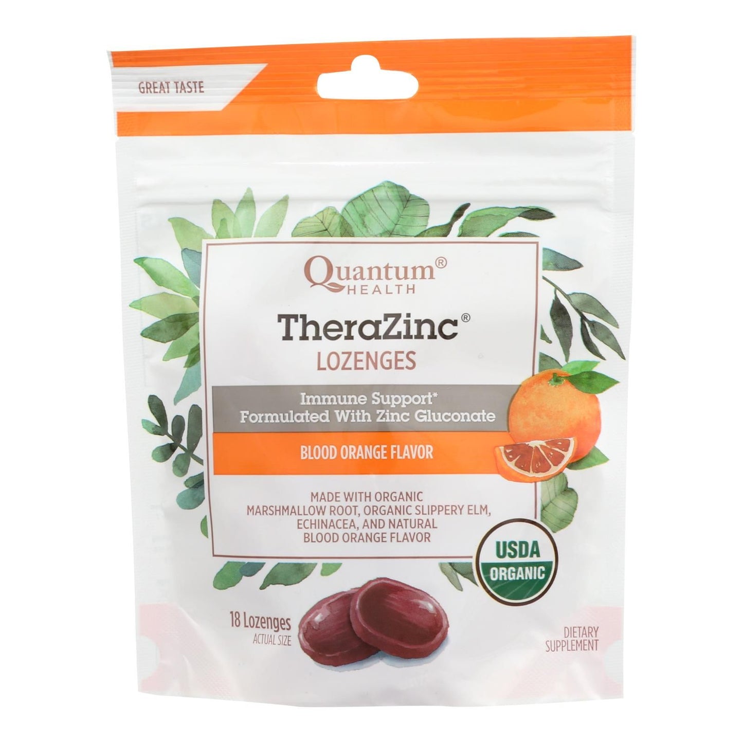 Quantum Research Thera Zinc Lozenges - Blood Orange - 18 Count image 1