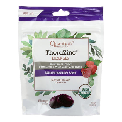 Quantum Research Zinc Lozenges - Elderberry Raspberry - 18 Count image 1