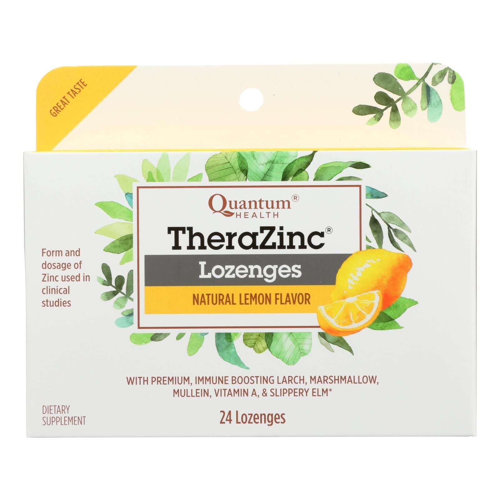 Quantum Therazinc Cold Season Plus Lozenges Lemon - 14 Mg - 24 Lozenges image 1