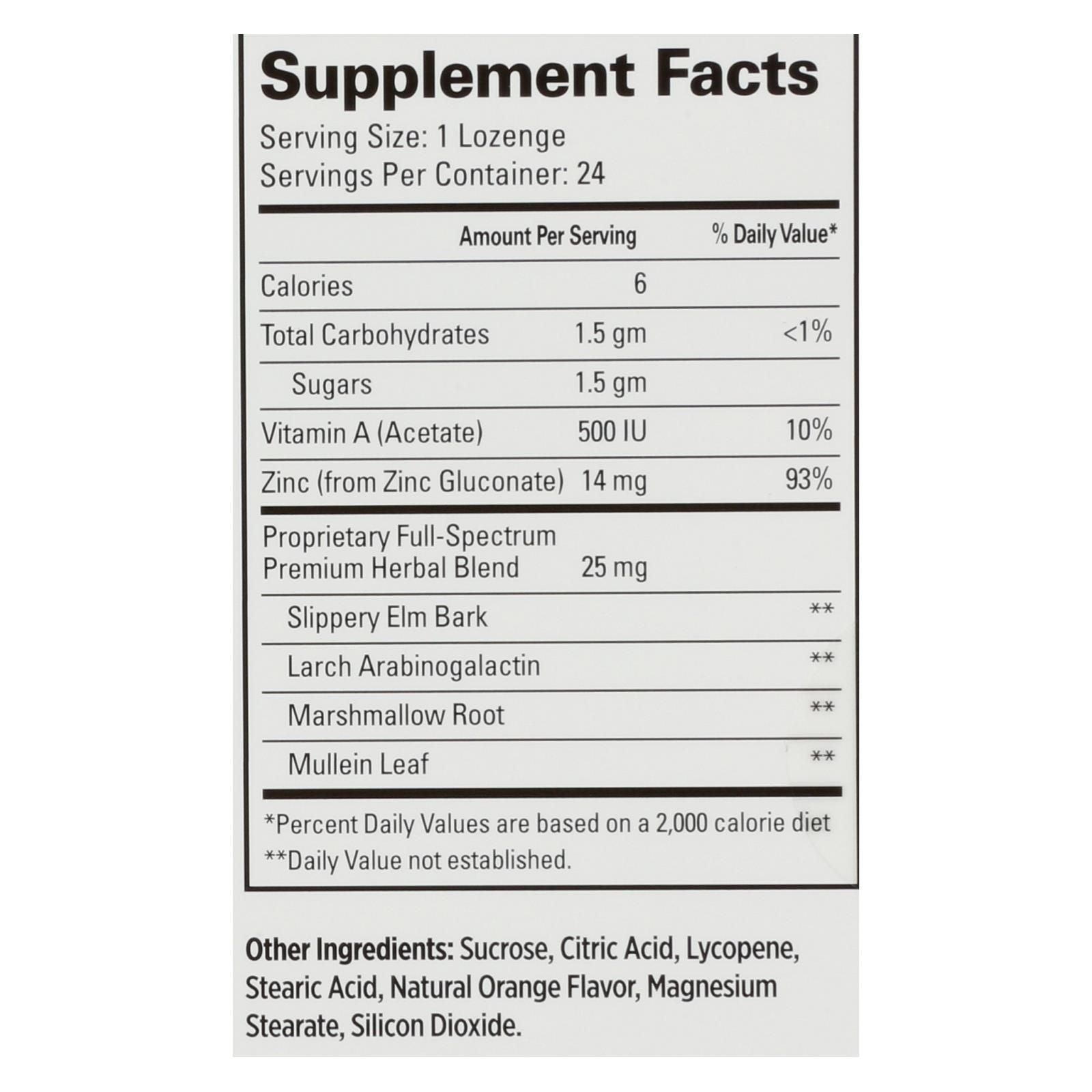 Quantum Therazinc Cold Season Plus Lozenges Orange - 14 Mg - 24 Lozenges image 2
