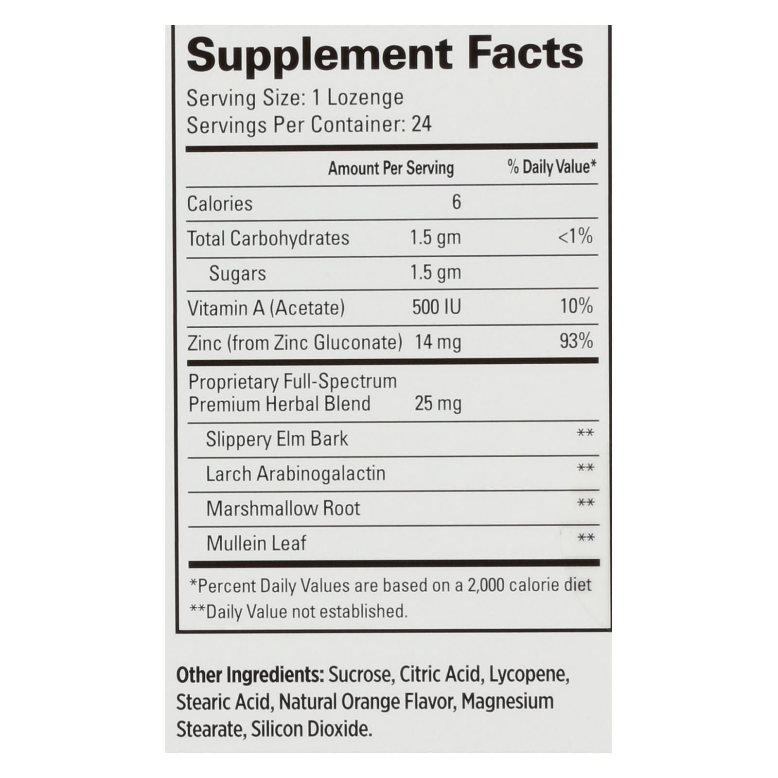 Quantum Therazinc Cold Season Plus Lozenges Orange - 14 Mg - 24 Lozenges image 3