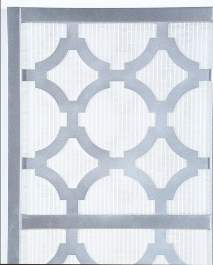 Quarterfoil infused Diamond Design 4-Panel Room Divider, Silver image 2