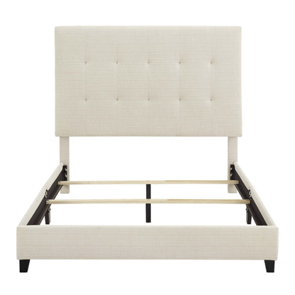 Queen Size Beige Tufted Upholstered Platform Bed image 7