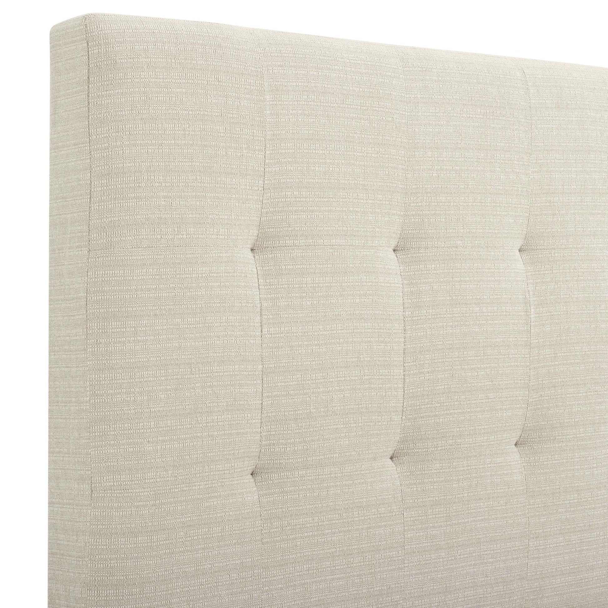 Queen Size Beige Tufted Upholstered Platform Bed image 10