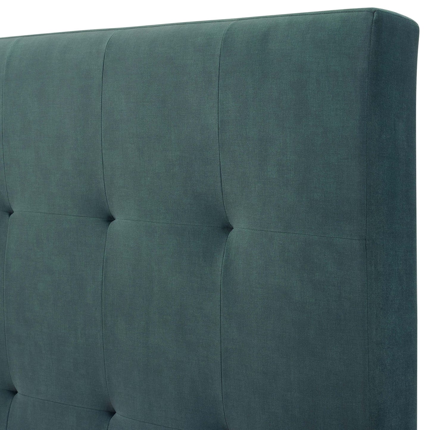 Queen Size Green Velvet Tufted Upholstered Platform Bed image 10