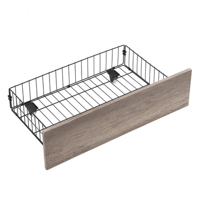 Queen Size Metal Platform Bed Frame with upholstery storage function Headboard and USB LINER and Footboard with drawers  image 11