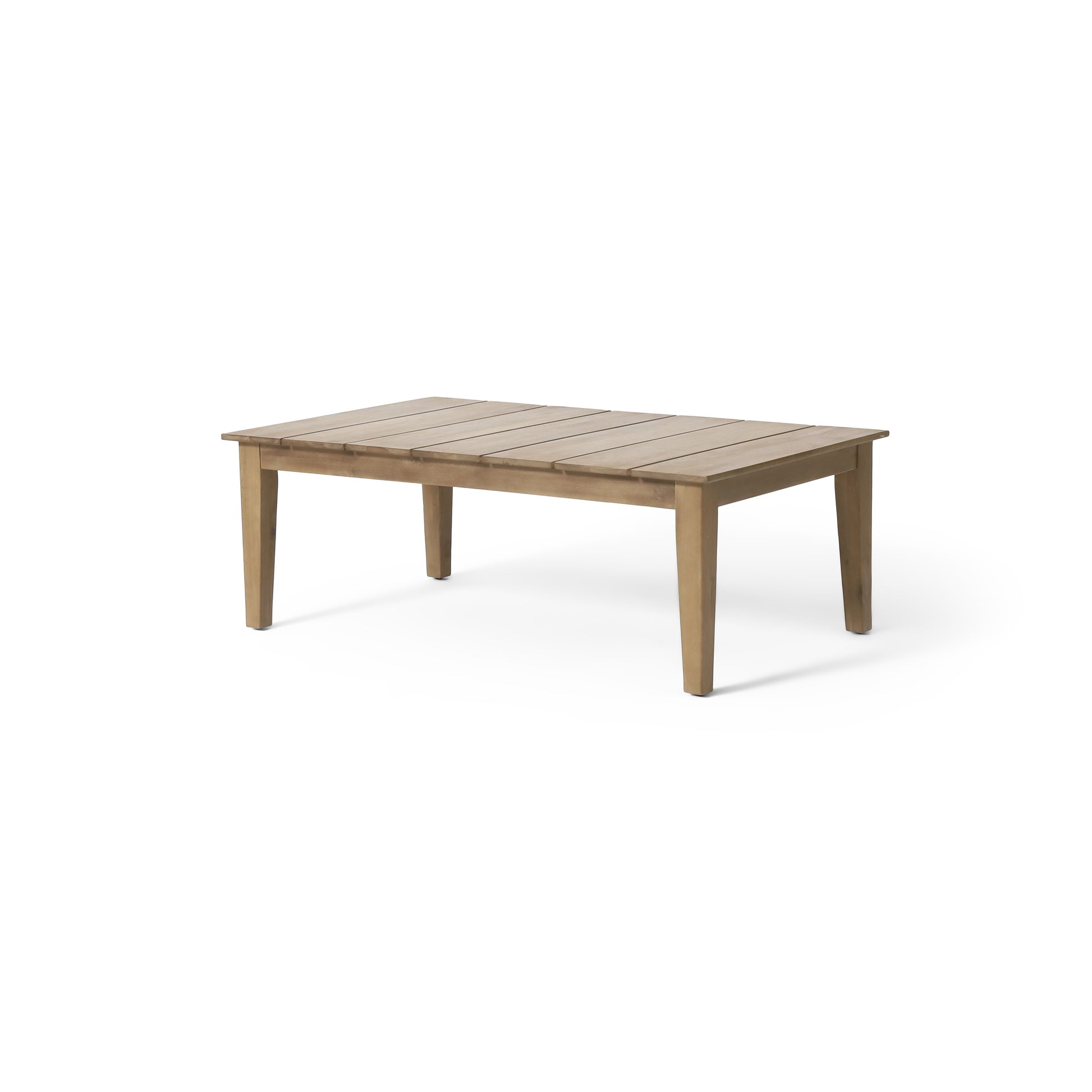 Acacia Wood Outdoor Coffee Table, Light Brown, 14'' H X 23.5'' W X 39.5'' L image 5