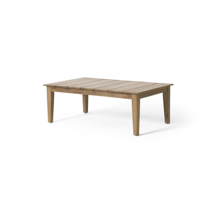 Acacia Wood Outdoor Coffee Table, Light Brown, 14'' H X 23.5'' W X 39.5'' L image 5