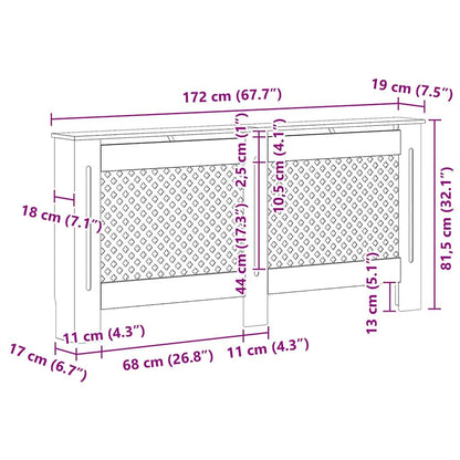 Radiator Cover 67.7"x7.5"x32.1" MDF image 9