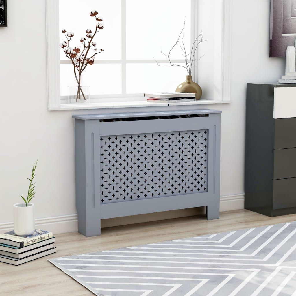 Radiator Cover Anthracite 44.1"x7.5"x32.1" MDF image 1