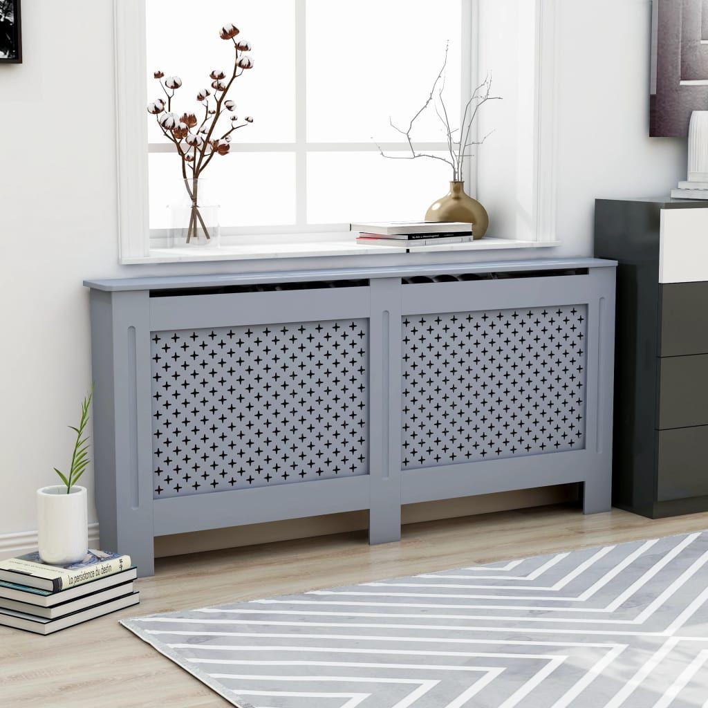 Radiator Cover Anthracite 67.7"x7.5"x32.1" MDF image 1