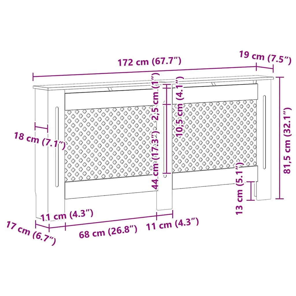 Radiator Cover Anthracite 67.7"x7.5"x32.1" MDF image 9