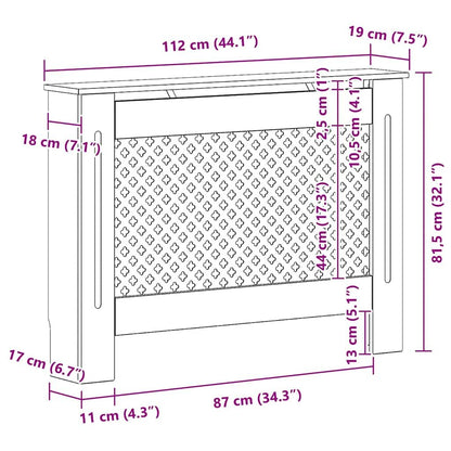 Radiator Cover Black 44.1"x7.5"x32.1" MDF image 9