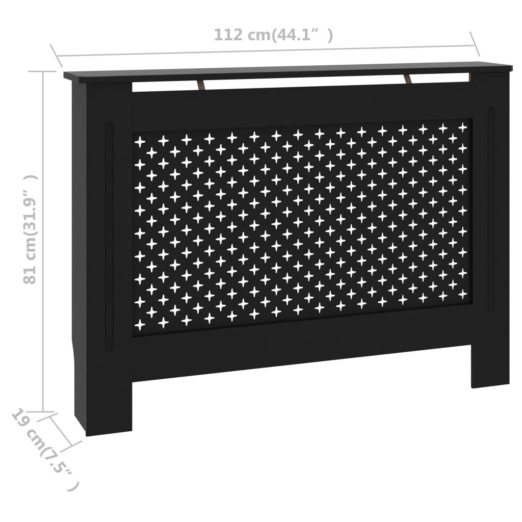 Radiator Cover Black 44.1"x7.5"x32.1" MDF image 8