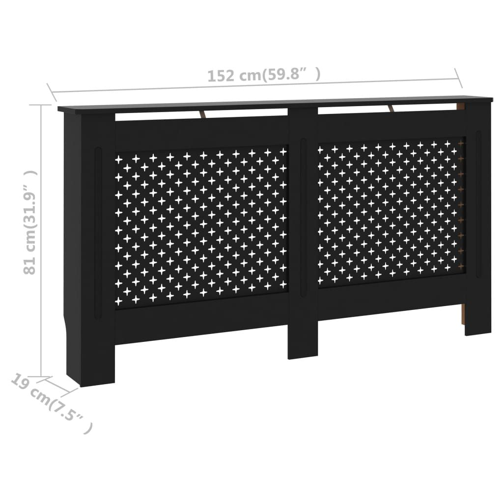 Radiator Cover Black 59.8"x7.5"x32.1" MDF image 8
