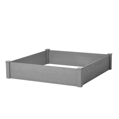 Raised Garden Bed 48x48x10'', Outdoor Wood Planter Box Over Floor, Tool-Free Assembly image 10