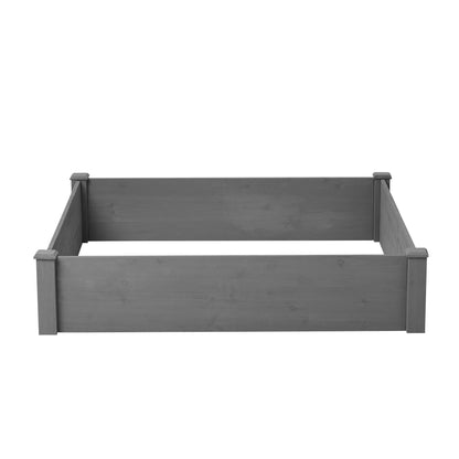 Raised Garden Bed 48x48x10'', Outdoor Wood Planter Box Over Floor, Tool-Free Assembly image 12