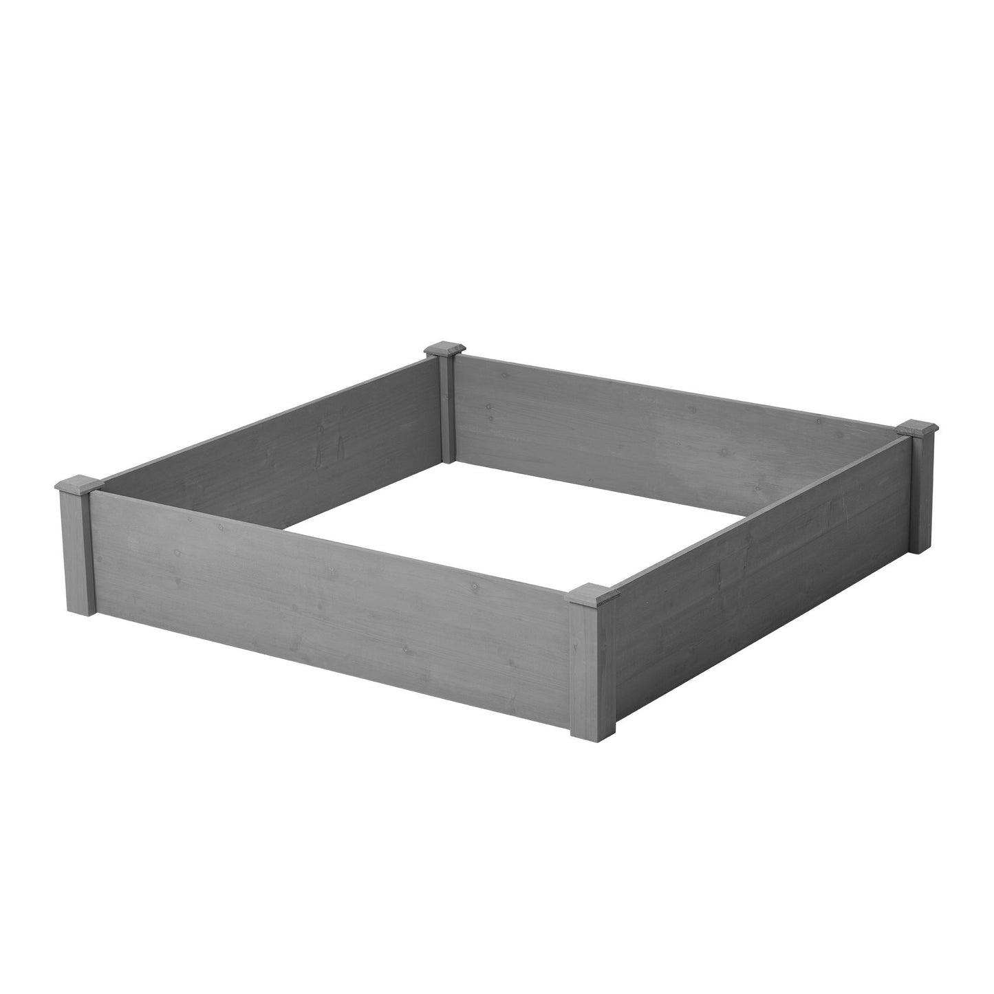 Raised Garden Bed 48x48x10'', Outdoor Wood Planter Box Over Floor, Tool-Free Assembly image 11