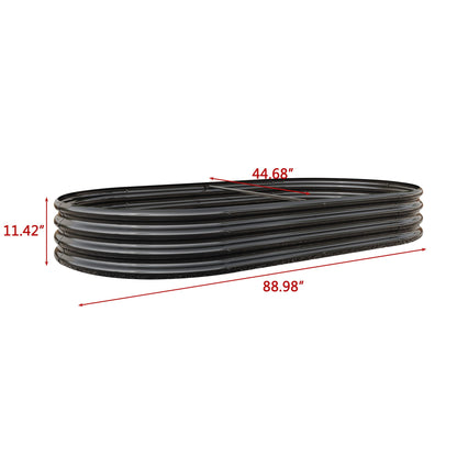 Raised Garden Bed Outdoor, Oval Large Metal Raised Planter Bed for for Plants, Vegetables, and Flowers - Black image 12