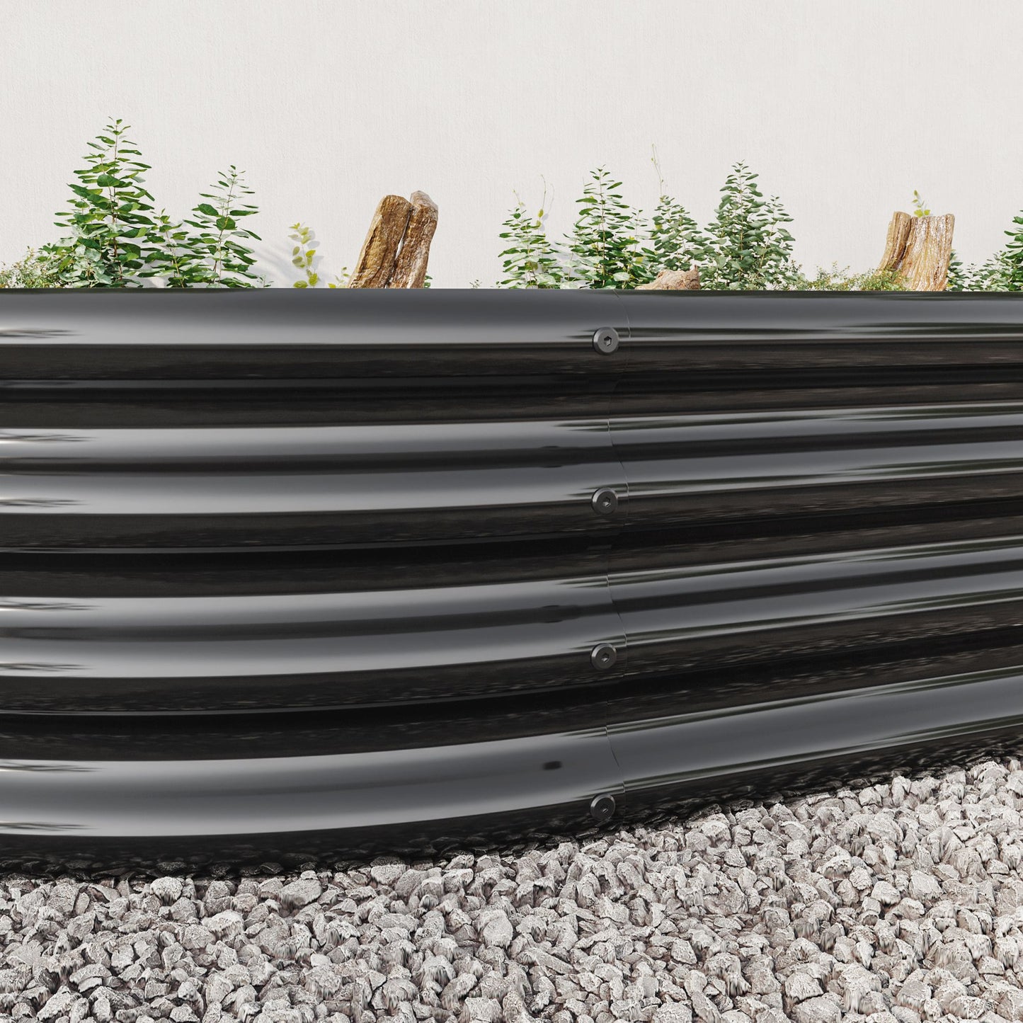Raised Garden Bed Outdoor, Oval Large Metal Raised Planter Bed for for Plants, Vegetables, and Flowers - Black image 7