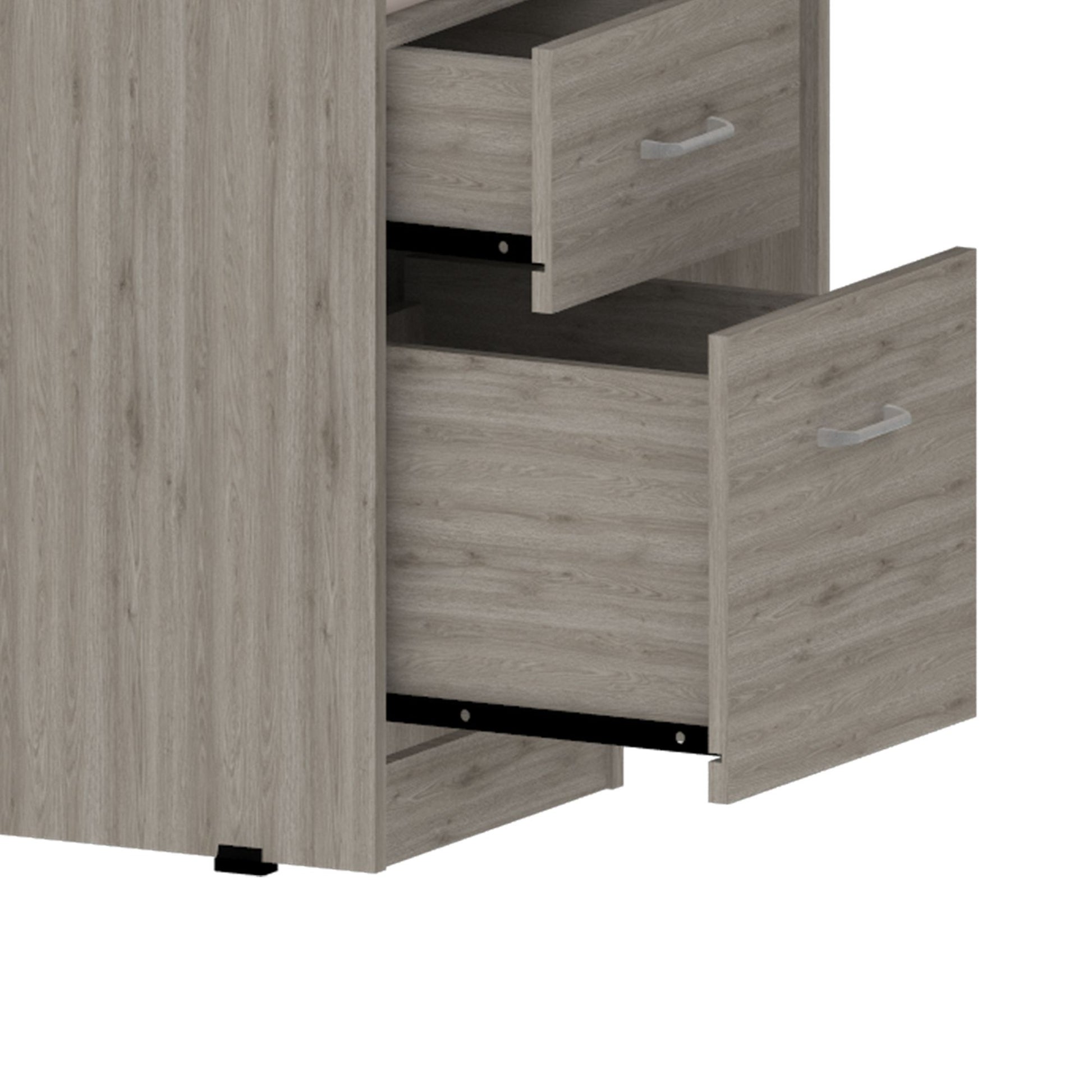 Raleigh L-Shaped Desk, Two Drawers, One Shelf, CPU Storage image 11