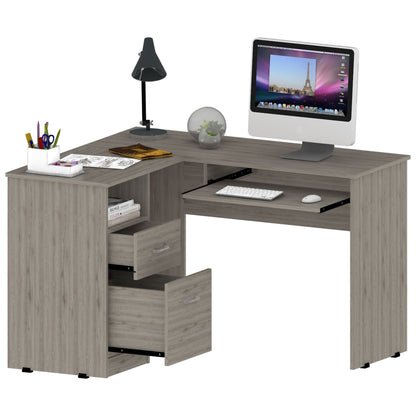 Raleigh L-Shaped Desk, Two Drawers, One Shelf, CPU Storage image 6
