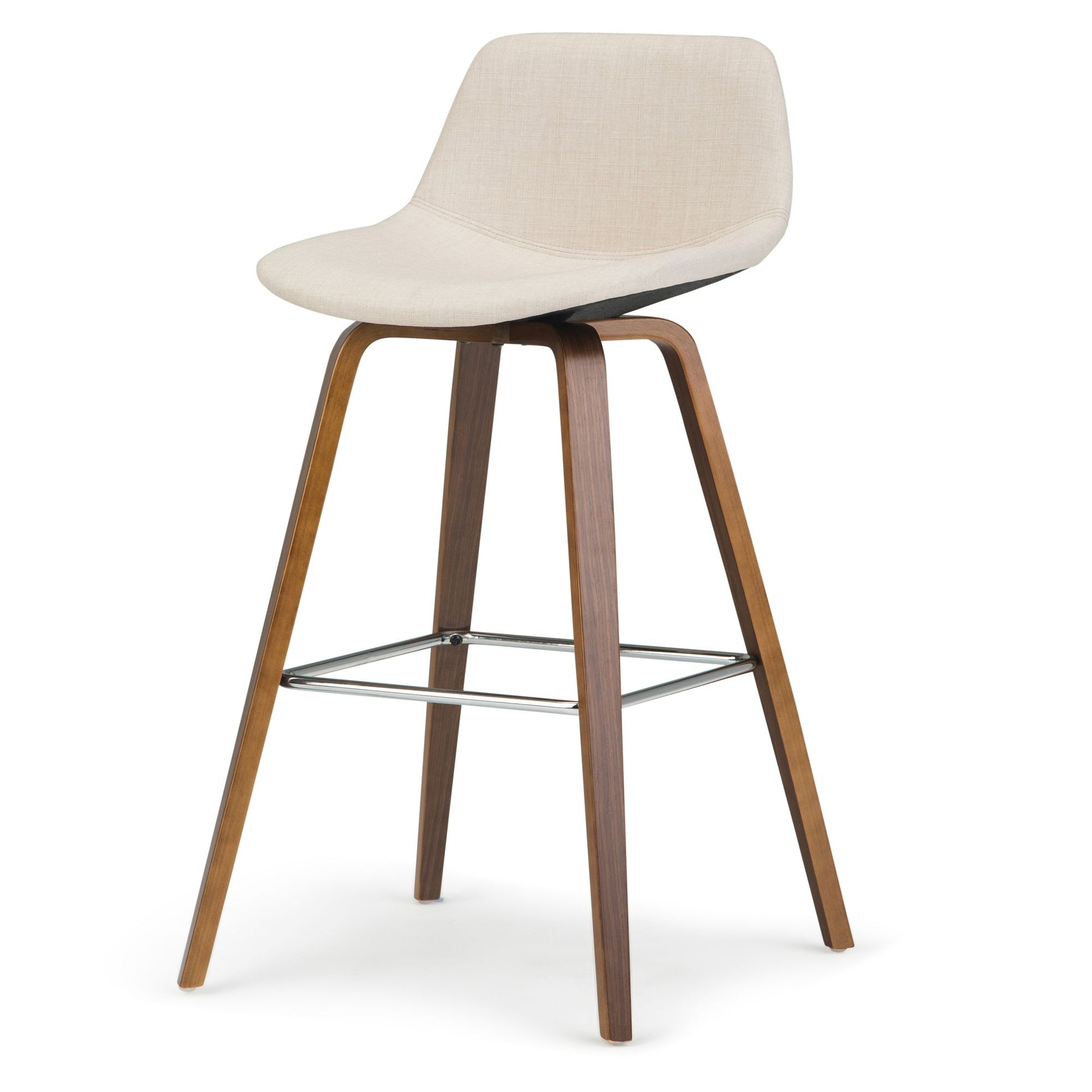 Randolph 28 inch Seat Height Bentwood Counter/Bar Height Stool in Natural Linen Look Fabric (Set of 2) image 7