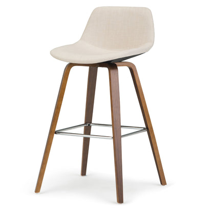 Randolph 28 inch Seat Height Bentwood Counter/Bar Height Stool in Natural Linen Look Fabric (Set of 2) image 7