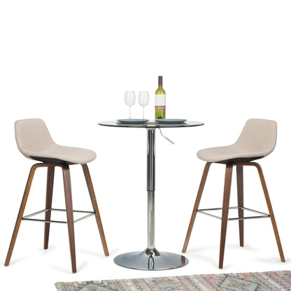 Randolph 28 inch Seat Height Bentwood Counter/Bar Height Stool in Natural Linen Look Fabric (Set of 2) image 9