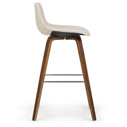 Randolph 28 inch Seat Height Bentwood Counter/Bar Height Stool in Natural Linen Look Fabric (Set of 2) image 6
