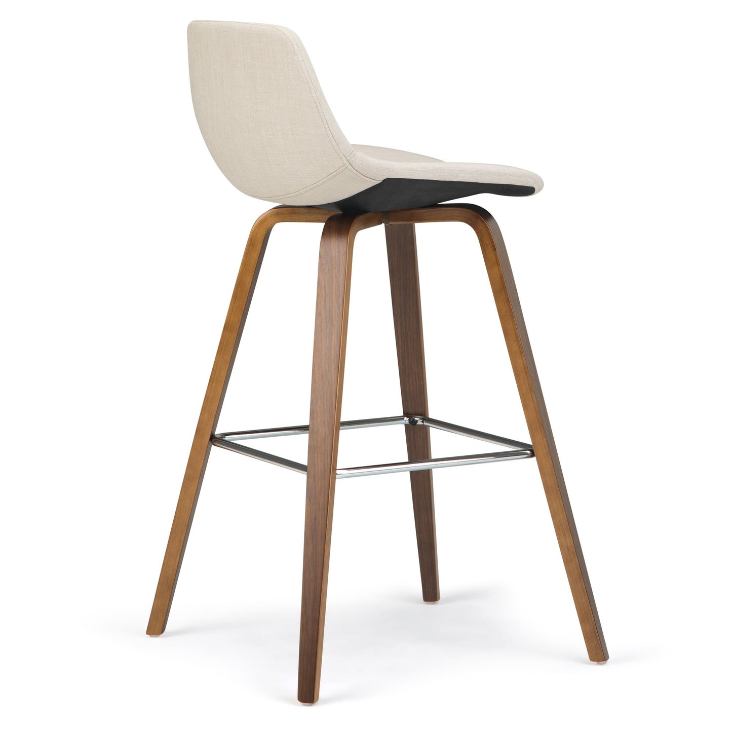 Randolph 28 inch Seat Height Bentwood Counter/Bar Height Stool in Natural Linen Look Fabric (Set of 2) image 5
