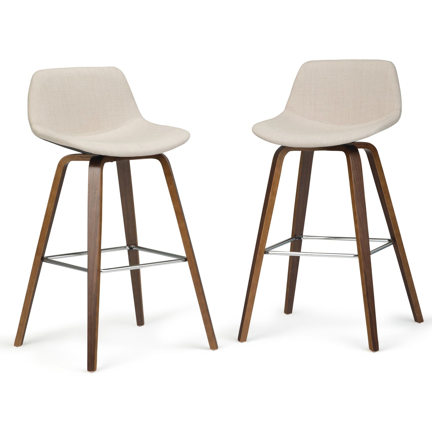 Randolph 28 inch Seat Height Bentwood Counter/Bar Height Stool in Natural Linen Look Fabric (Set of 2) image 4