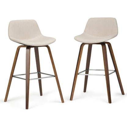 Randolph 28 inch Seat Height Bentwood Counter/Bar Height Stool in Natural Linen Look Fabric (Set of 2) image 4