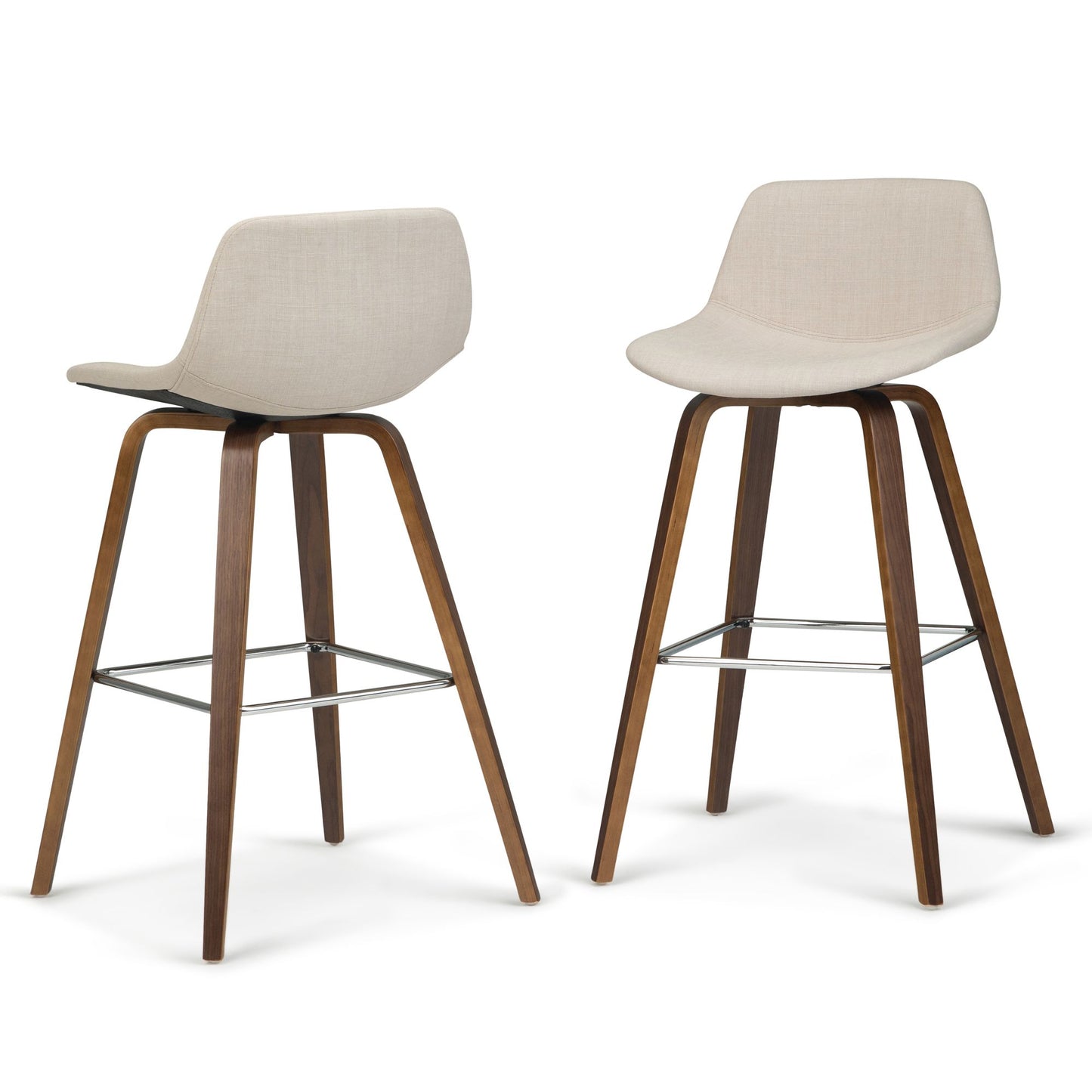 Randolph 28 inch Seat Height Bentwood Counter/Bar Height Stool in Natural Linen Look Fabric (Set of 2) image 1