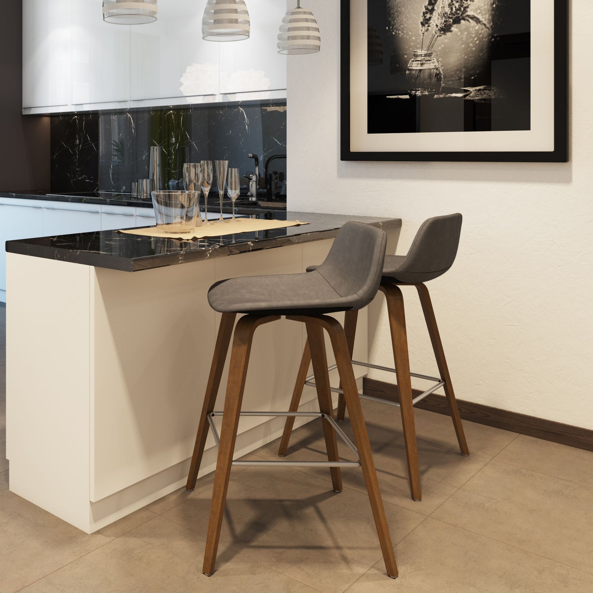 Randolph Bentwood Counter/ Bar Height Stool (Set of 2) image 8