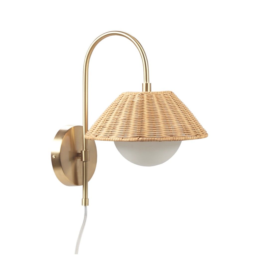 Rattan Weave Wall Sconce backplate mounting hardware