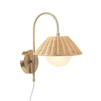 Rattan Weave Wall Sconce dimensions diagram